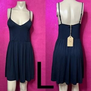 🆕True Craft Navy Blue Cami Sun Mini Dress~Size L